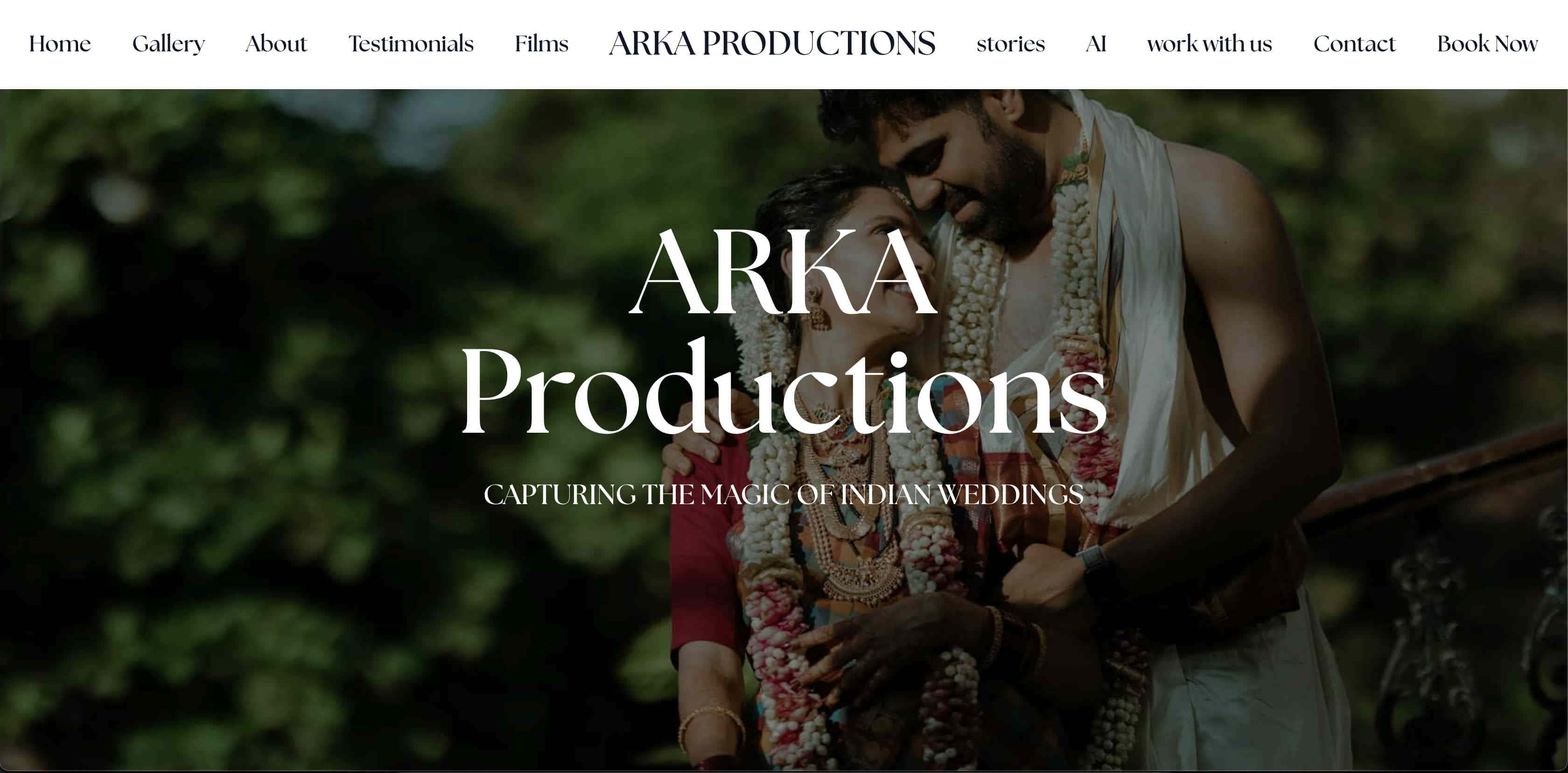 Screenshot 1 of ARKA productins website