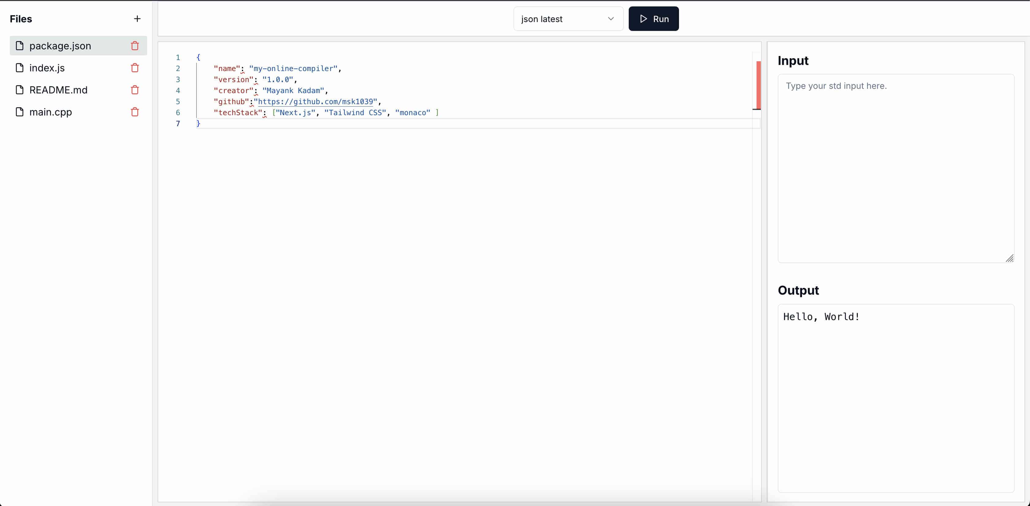 Screenshot 1 of Online Code Compiler